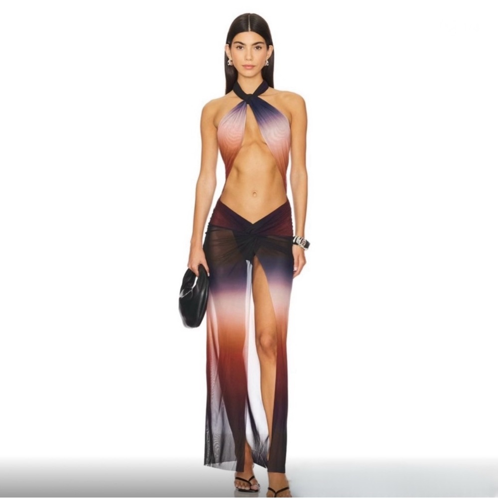 Jaded London Ombre Halterneck Maxi Dress